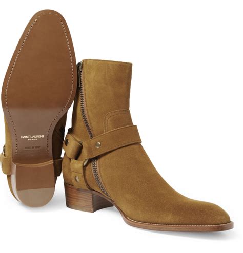 yves saint laurent men's boots|saint laurent brown suede boots.